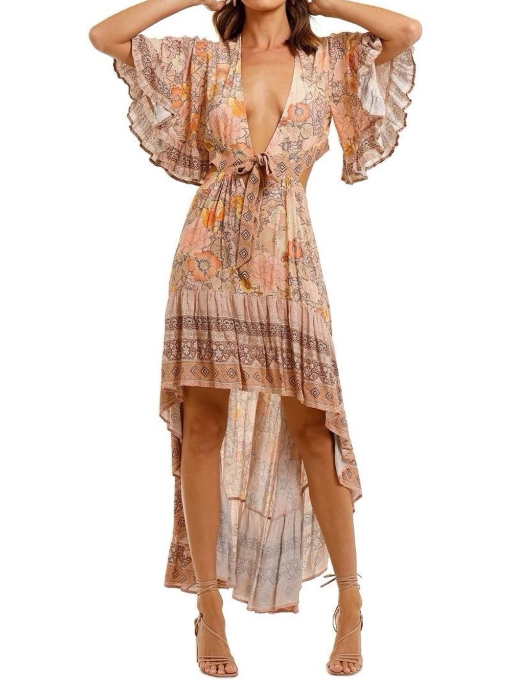Spell & The Gypsy Collective Amethyst Bambi Gown Blush Hi Low Size Small